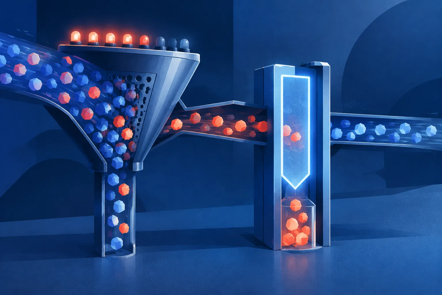 An unguarded screening funnel hides risky misses while a protected gate catches them.