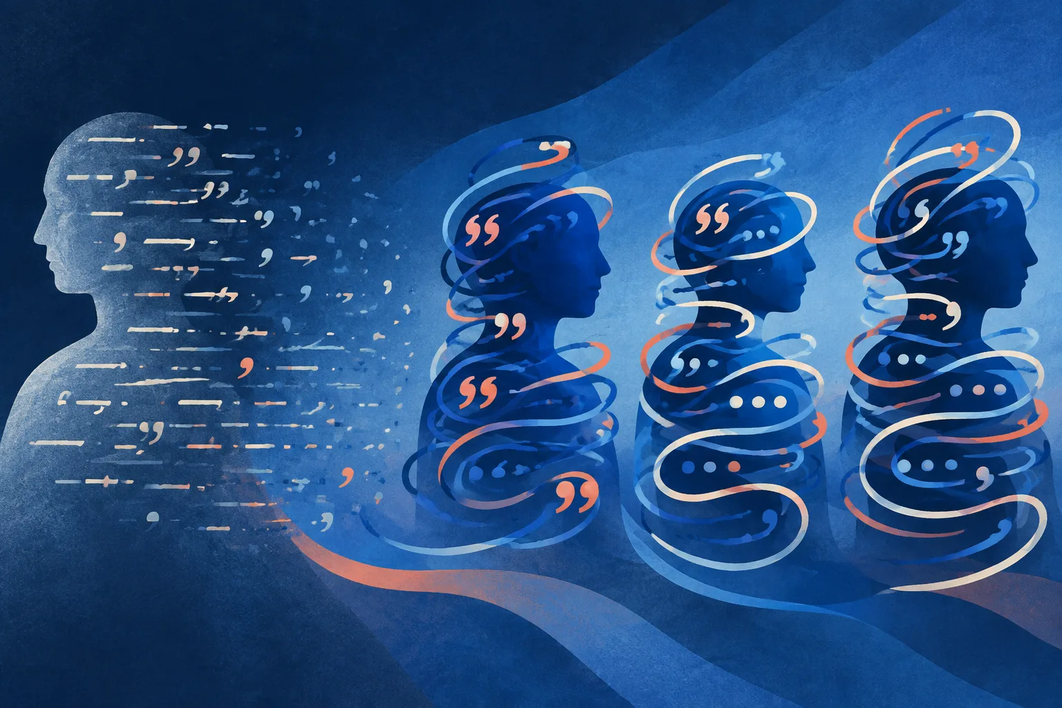 Old punctuation clues fade as new rhetorical patterns form around evolving models.
