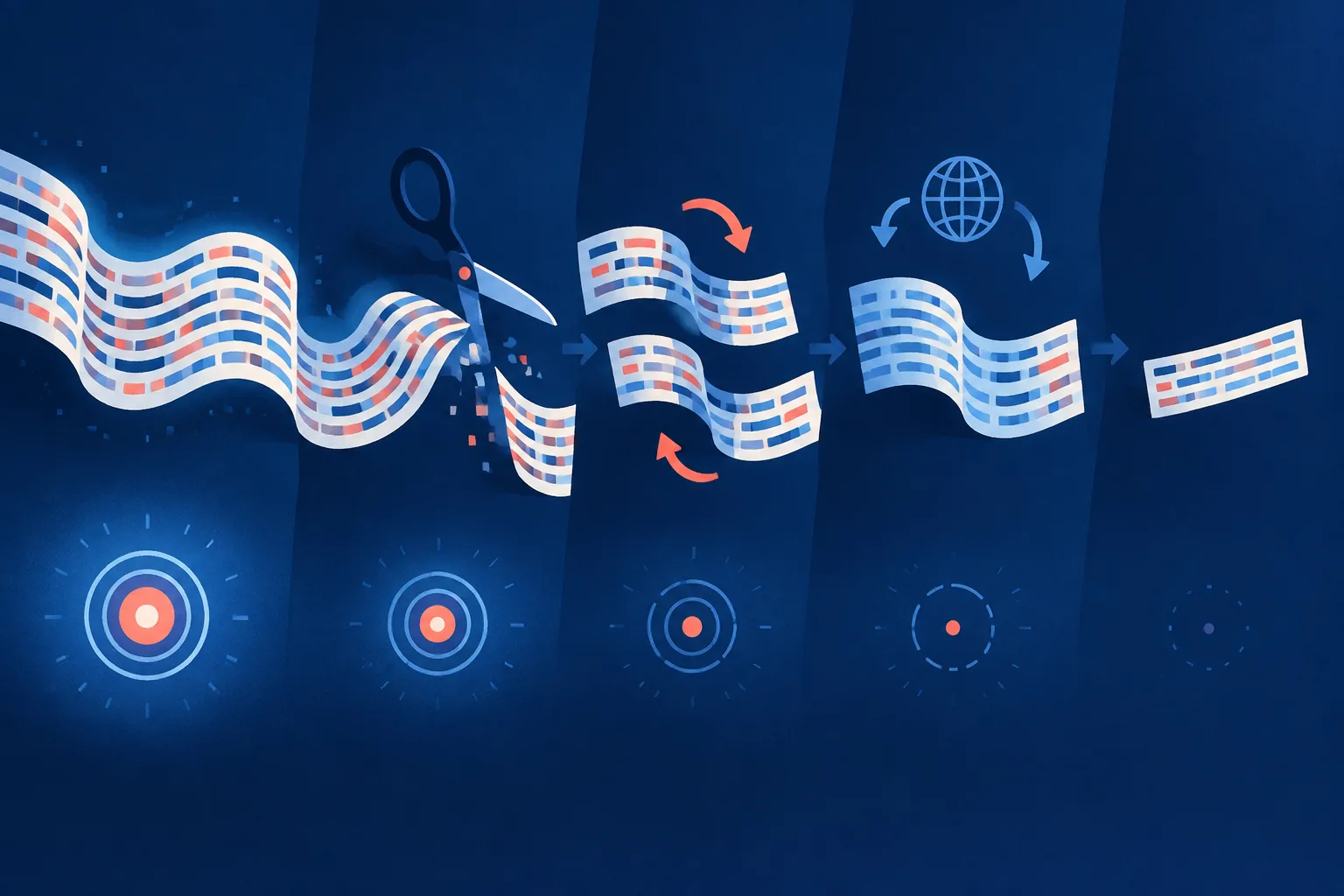 Editing, translation, and shortening weaken a detector signal embedded in a text ribbon.
