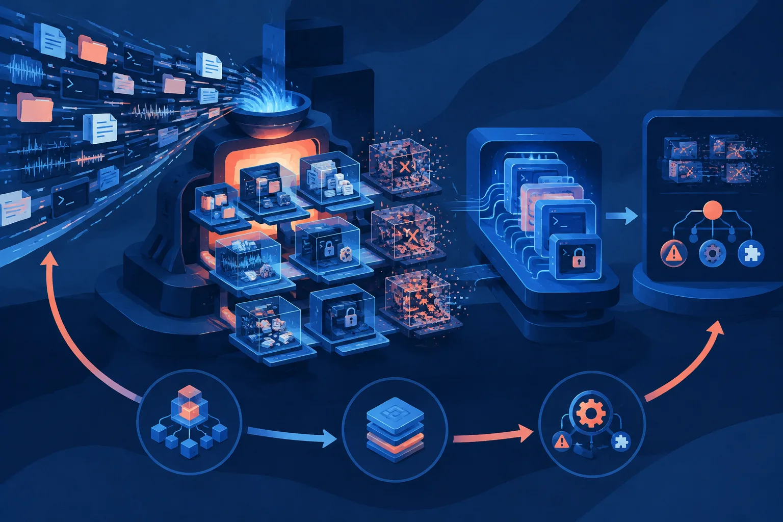 A task forge builds and filters varied computer workspaces for AI practice.