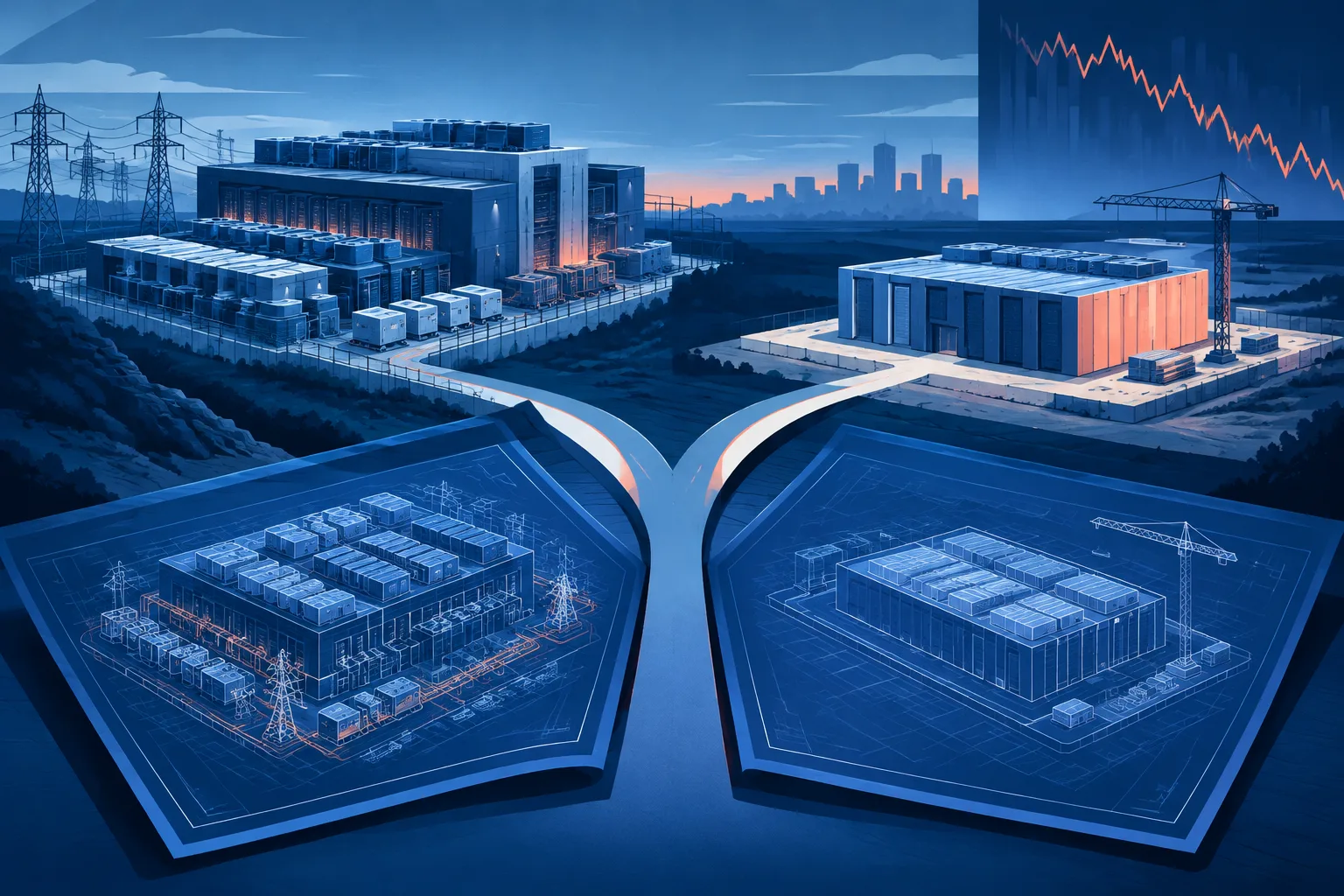 Two contrasting data center plans separate toward resilience-focused and commercially driven paths.