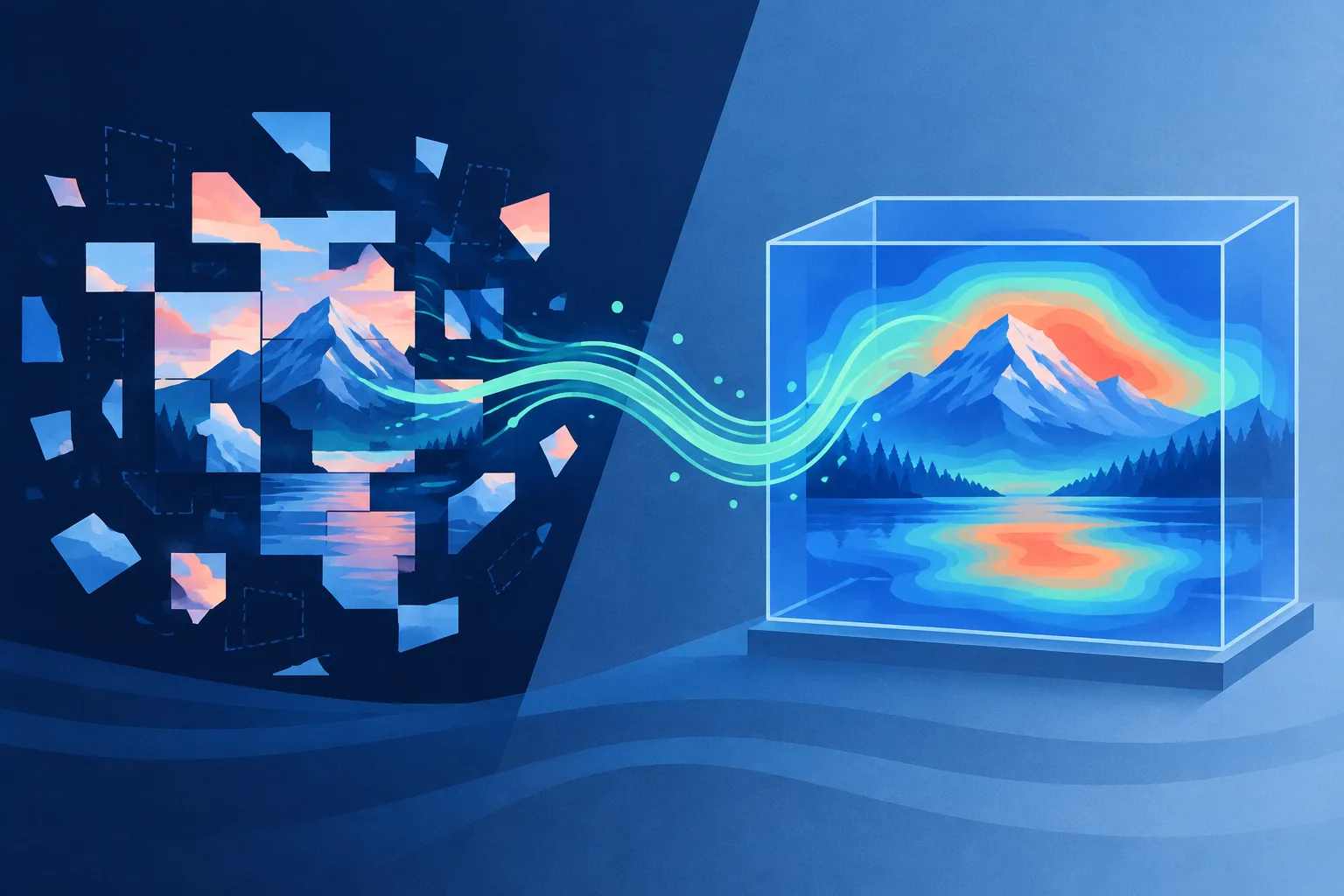 Image reconstruction and a physical heat field are linked by a constrained generative flow.