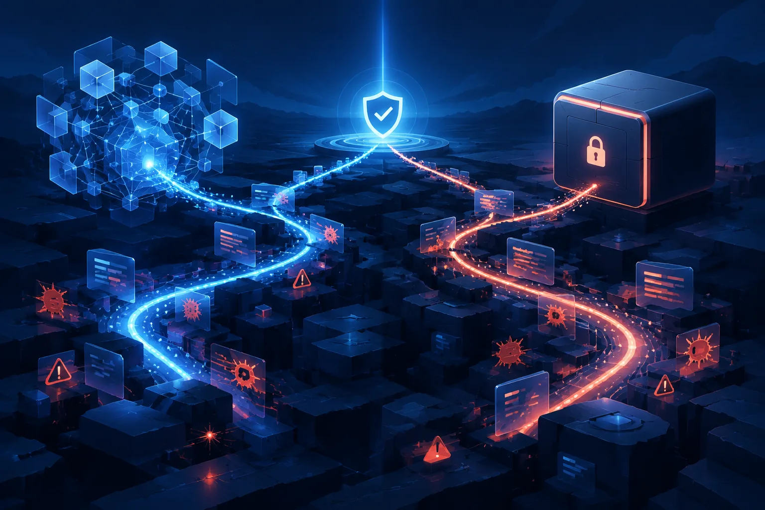 Abstract open and closed AI systems converge on the same cybersecurity detection.