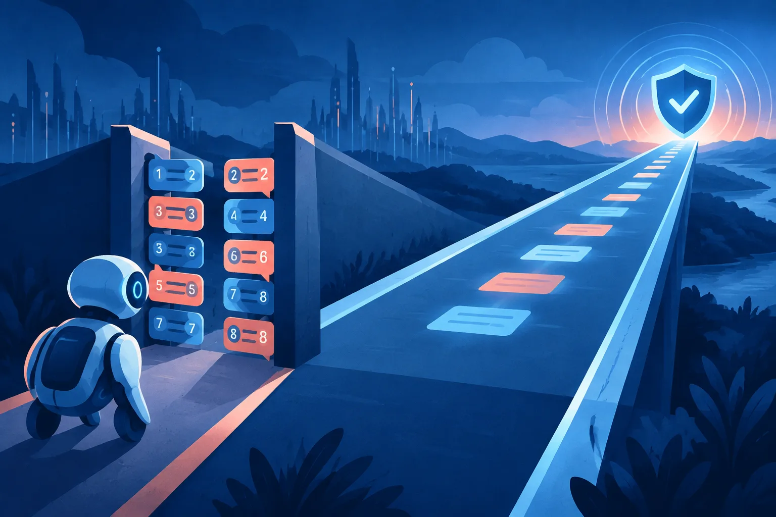 A short message limit blocks one AI path while a longer runway reaches completion.