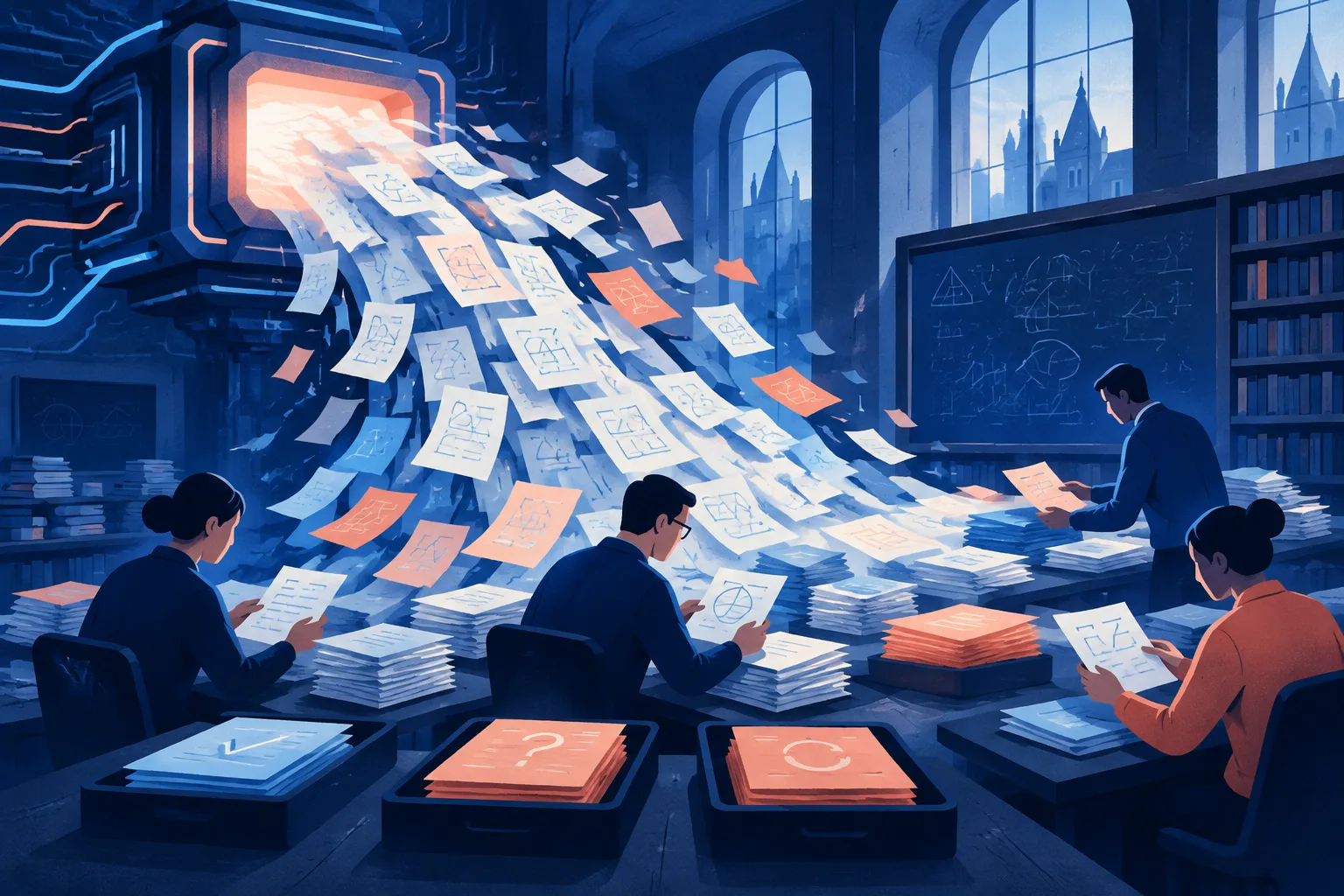 Researchers sort a vast cascade of AI-generated theorem pages by hand.