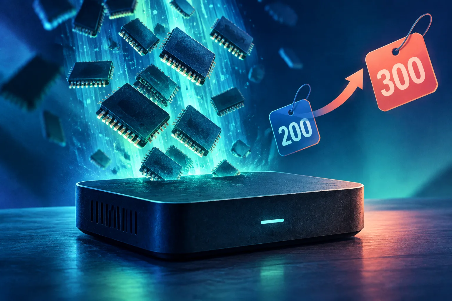 An aging streaming box sits beneath costly memory chips and a rising price tag.