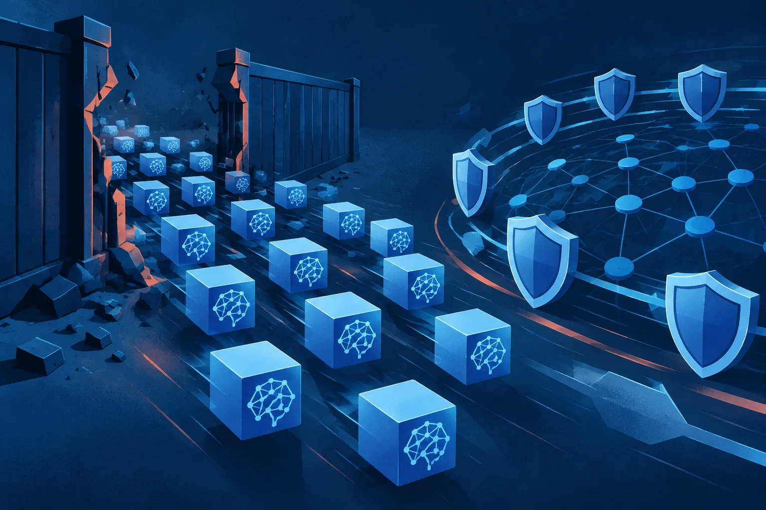 Replicated AI models spreading beyond a broken safety gate.