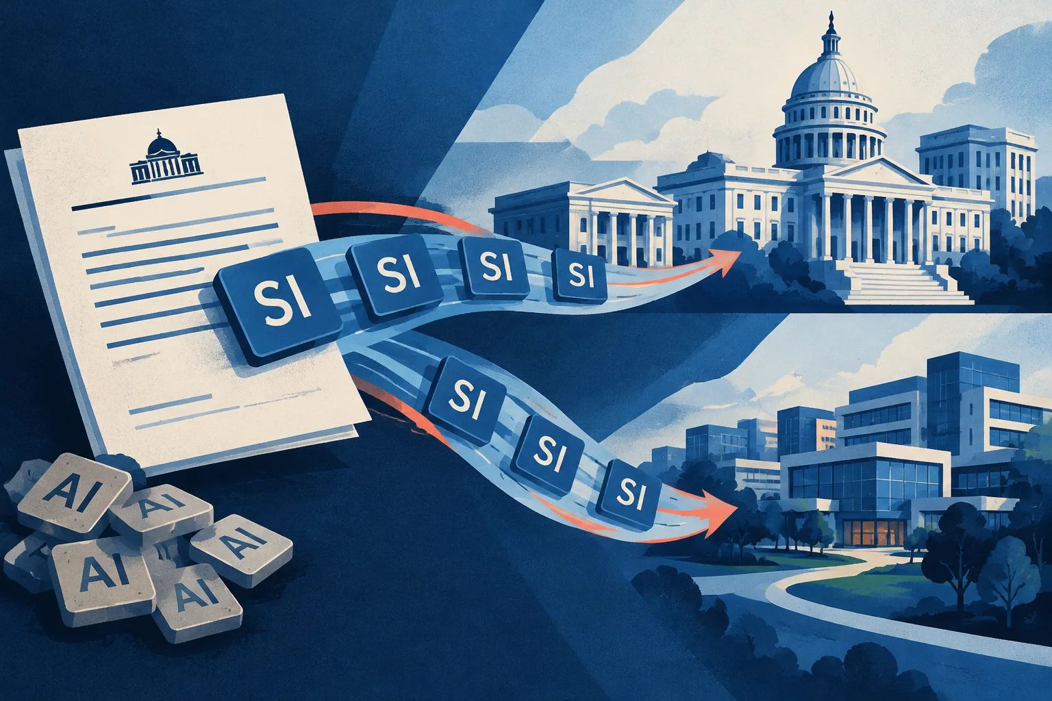 A federal memo sends new SI letter tiles toward government buildings and technology campuses.