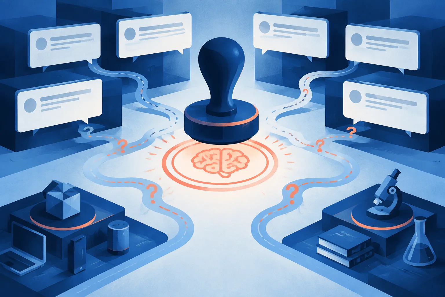 Illustration of unanswered corporate responses surrounding an official terminology change.